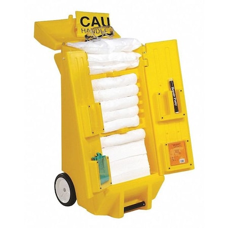 Spill Kit, 28 gal Volume Absorbed per Kit, Not Applicable Capacity, Cart, Yellow, 28 MPN:SPKO-KAD2