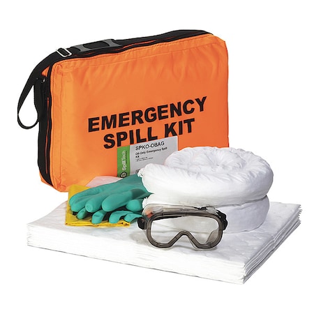 Spill Kit, 4 gal Volume Absorbed per Kit, Bag, Orange, 20 MPN:SPKO-OBAG