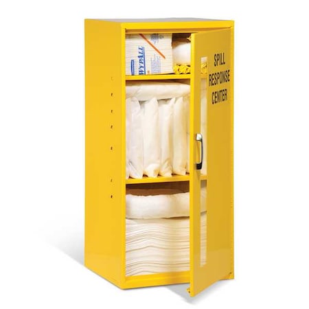 Spill Kit, 23 gal Volume Absorbed per Kit, Not Applicable Capacity, Wall Cabinet, Yellow, 151 MPN:SPKO-WCAB