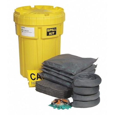 Spill Kit, 26 Gallon Volume Absorbed per Kit, 30 Gallon Container Capacity, Yellow, 52 Components MPN:SPKU-30