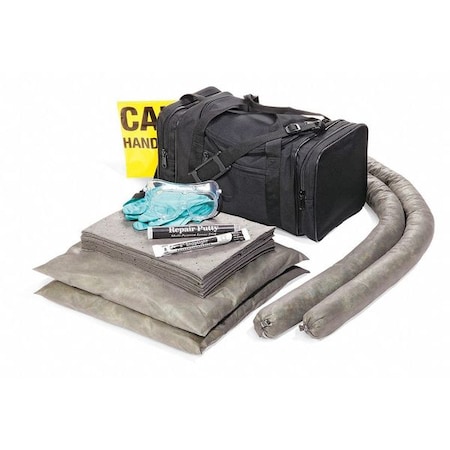 Spill Kit, 10 gal Absorbed per Package, 10 lb Duffel Bag, Black MPN:SPKU-BLK-BG