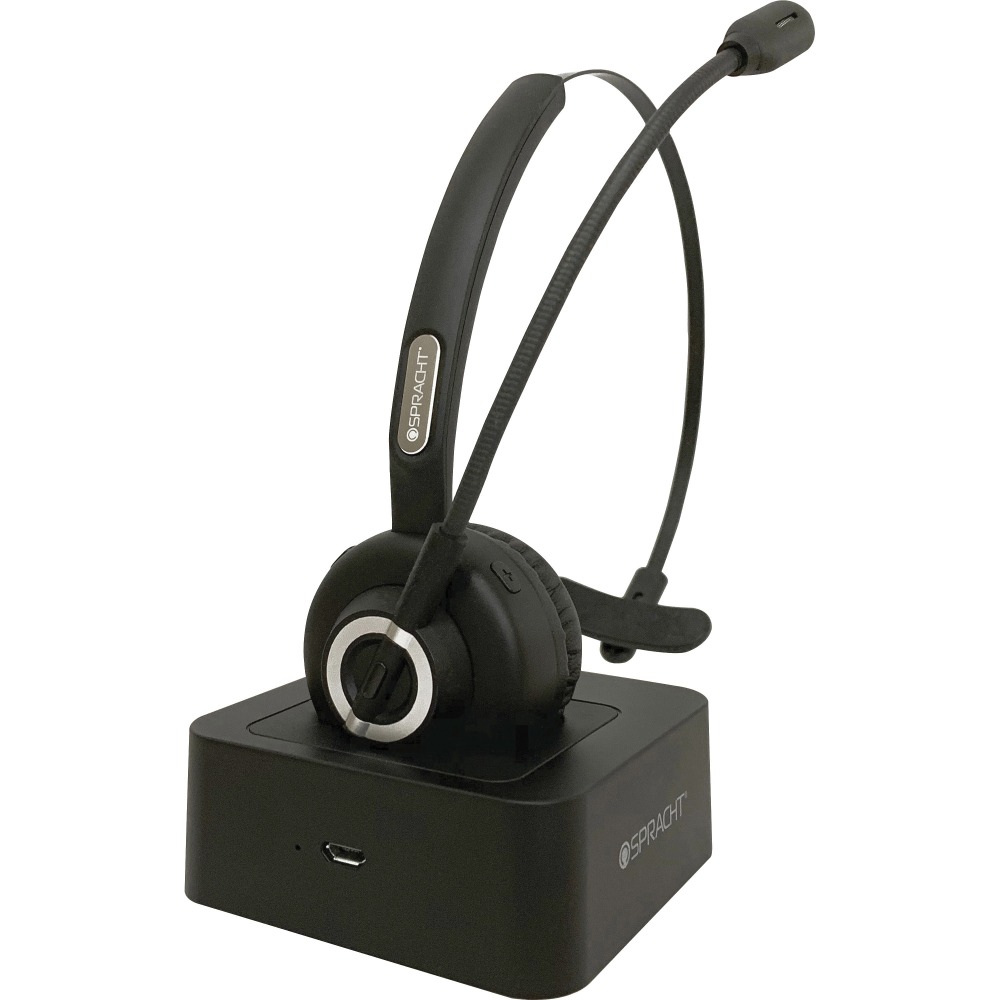 Spracht Mobile Office Headset - Wireless - Bluetooth - 33 ft - Over-the-head - Noise Cancelling Microphone - Noise Canceling - Black MPN:ZUMBT