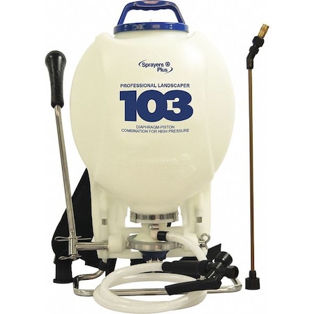 4 gal High Pressure Diaphram Backpack Sprayer, 51 in L Hose MPN:103
