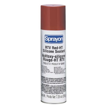 Silicone Sealant, 8 oz, Red, Temp Range 80 to 450 Degrees F MPN:S00050000