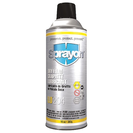 Dry Film Lubricant, 10 oz, Aerosol Can, Graphite, Gray MPN:SC0204000