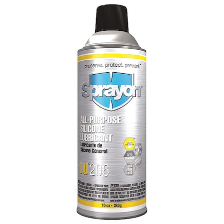 Silicone Lubricant, 10 oz, Aerosol Can, Silicone, Colorless MPN:SC0206000