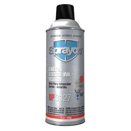Stencil Ink, 16 Oz, Yellow, Waterproof MPN:SC3127000