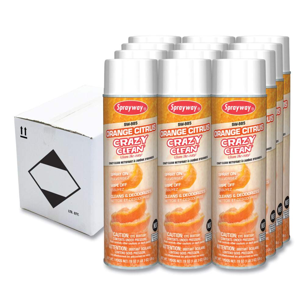 Sprayway Orange Citrus Crazy Clean, Orange Scent, 19 oz Aerosol Spray, Dozen MPN:SW985