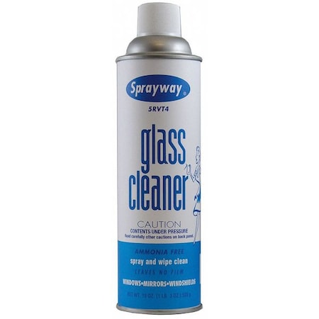 Glass Cleaner, Aerosol Spray Can, 19 oz, Ready to Use, Foam, Ammonia Free, Fresh, White MPN:SW050