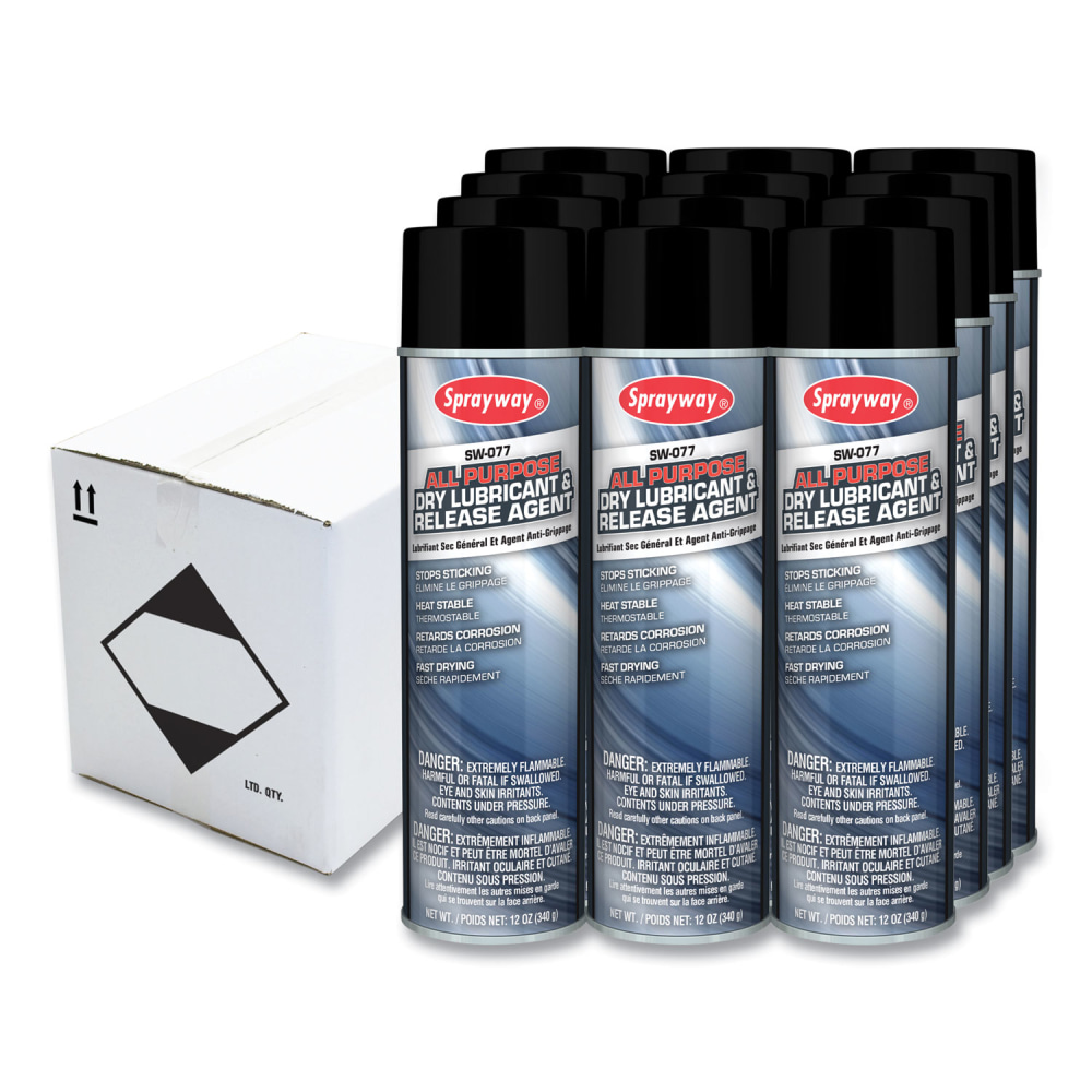 Sprayway All Purpose Dry Lubricant and Release Agent, 12 oz, Dozen MPN:SW077
