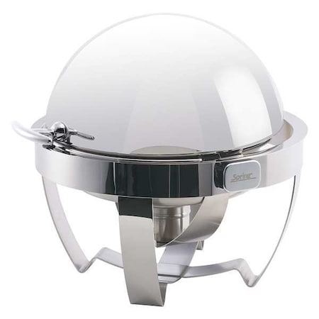 Round Roll-Top Chafer, 18 3/8 in H, Silver MPN:2510-6/35