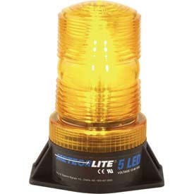 Meteorlite™ 5 High-Profile Strobe Light SY361005-A-LED - 12-80 Volts - Permanent Mount - Amber SY361005-A-LED