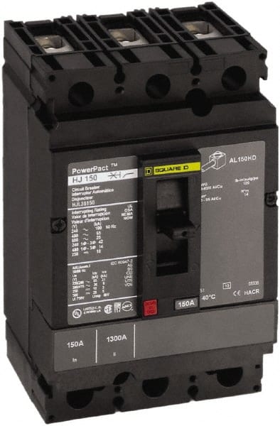 80 Amp, 250 VDC, 600 VAC, 3 Pole, Panel Mount Molded Case Circuit Breaker MPN:HLL36080