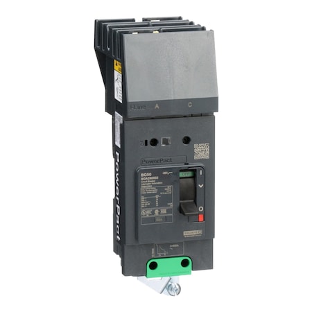 Molded Case Circuit Breaker, POWERPACT B Series, 50A, 2 Pole, 347/600V AC, 65kA at 240V AC, B Curve MPN:BGA260502