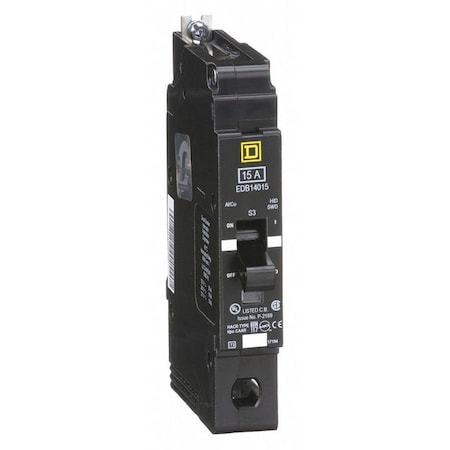 Miniature Circuit Breaker, E FRAME Series, 15A, 1 Pole, 277V AC, 25kA at 120V AC MPN:EDB14015