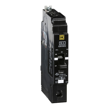 Miniature Circuit Breaker, E FRAME Series, 30A, 1 Pole, 600V AC, 25kA at 120V AC MPN:EDB16030