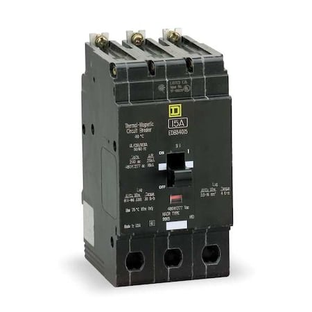 Miniature Circuit Breaker, E FRAME Series, 80A, 3 Pole, 277/480V AC, 25kA at 120V AC MPN:EDB34080