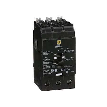 Miniature Circuit Breaker, E FRAME Series, 30A, 3 Pole, 600V AC, 25kA at 120V AC MPN:EDB36030