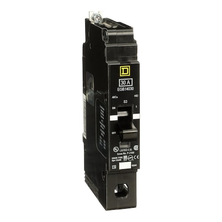 Miniature Circuit Breaker, E FRAME Series, 30A, 1 Pole, 277V AC, 65kA at 120V AC MPN:EGB14030