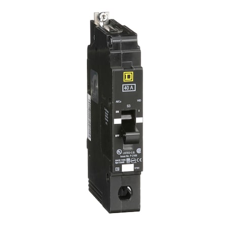 Miniature Circuit Breaker, E FRAME Series, 40A, 1 Pole, 277V AC, 65kA at 120V AC MPN:EGB14040
