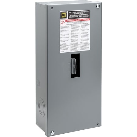 Circuit Breaker Enclosure, HD, 15 to 100A, 240 VAC, Main Circuit Breaker MPN:HD100S