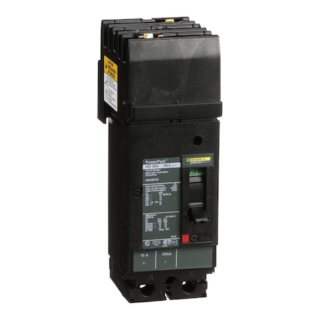 Molded Case Circuit Breaker, POWERPACT H Series, 15A, 2 Pole, 600V AC, 25kA at 240V AC MPN:HDA260152