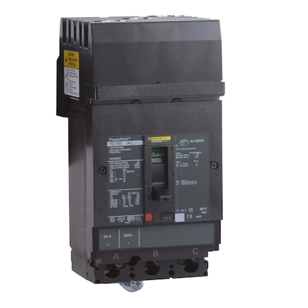 Molded Case Circuit Breaker, POWERPACT H Series, 100A, 3 Pole, 600V AC, 25kA at 240V AC MPN:HDA361006