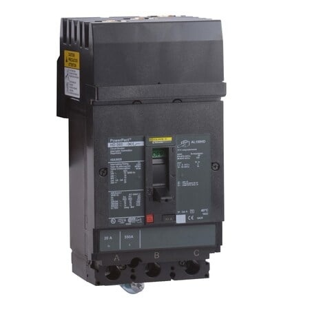 Molded Case Circuit Breaker, POWERPACT H Series, 100A, 3 Pole, 600V AC, 25kA at 240V AC MPN:HDA36100SA