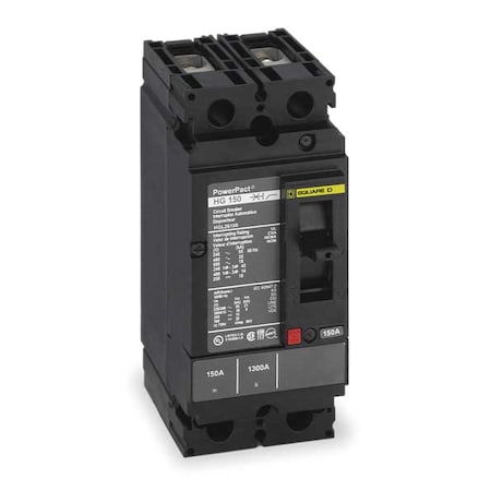 Molded Case Circuit Breaker, POWERPACT H Series, 90A, 2 Pole, 600V AC, 65kA at 240V AC MPN:HGL26090