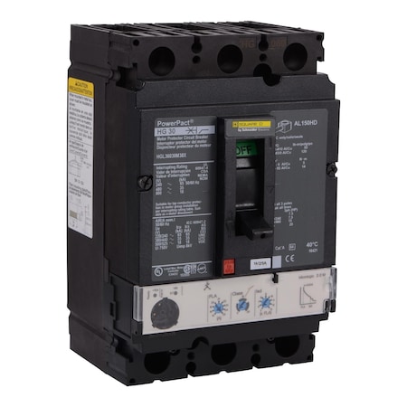 Molded Case Circuit Breaker, POWERPACT H Series, 150A, 3 Pole, 600V AC, 65kA at 240V AC MPN:HGL36150M38X
