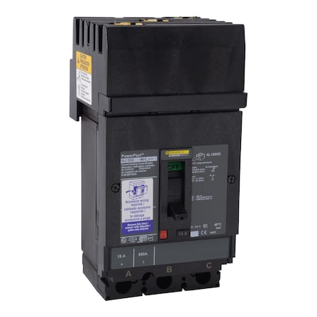 Molded Case Circuit Breaker, POWERPACT H Series, 150A, 3 Pole, 600V AC, 100kA at 240VAC MPN:HJA36150SA