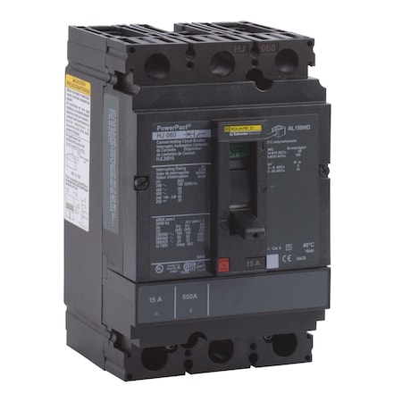 Molded Case Circuit Breaker, POWERPACT H Series, 50A, 2 Pole, 600V AC, 100kA at 240V AC MPN:HJL26050