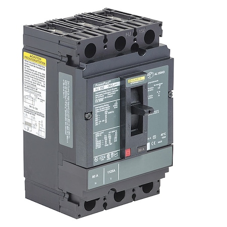Molded Case Circuit Breaker, POWERPACT H Series, 150A, 3 Pole, 600V AC, 100kA at 240VAC MPN:HJL36150