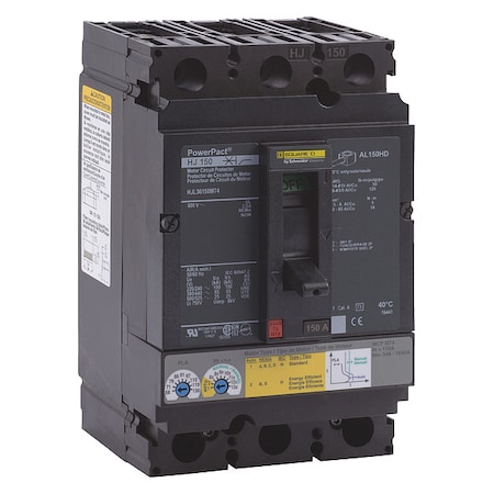 Molded Case Circuit Breaker, POWERPACT H Series, 150A, 3 Pole, 600V AC, 100kA at 240VAC MPN:HJL36150M74