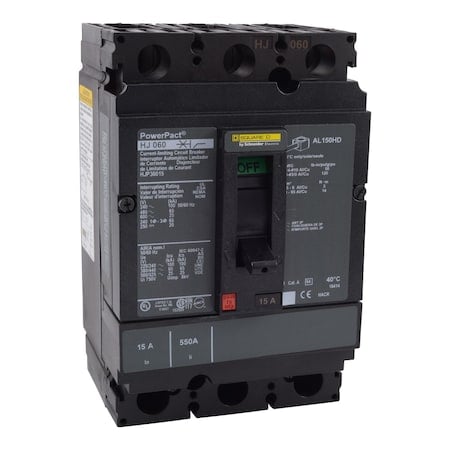 Molded Case Circuit Breaker, POWERPACT H Series, 70A, 3 Pole, 600V AC, 100kA at 240V AC MPN:HJP36070