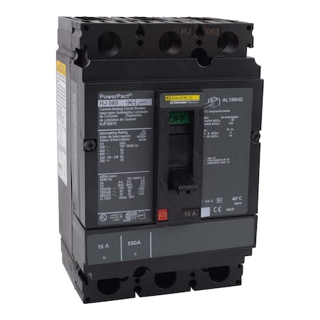 Molded Case Circuit Breaker, POWERPACT H Series, 100A, 3 Pole, 600V AC, 100kA at 240V AC MPN:HJP36100