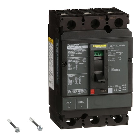 Molded Case Circuit Breaker, POWERPACT H Series, 30A, 3 Pole, 600V AC, 125kA at 240V AC MPN:HLL36030