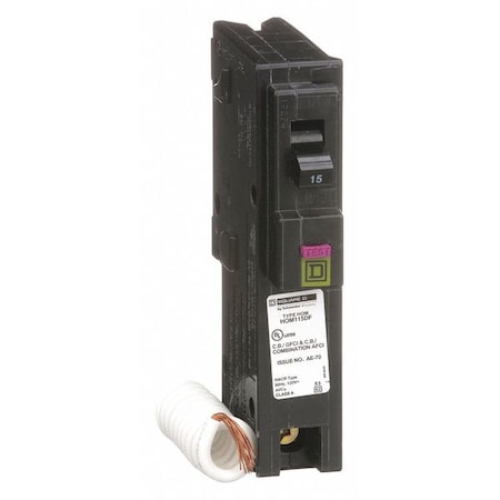 Miniature Circuit Breaker, HOMELINE Series, 15A, 1 Pole, 120V AC, 10kA at 120V AC MPN:HOM115DF