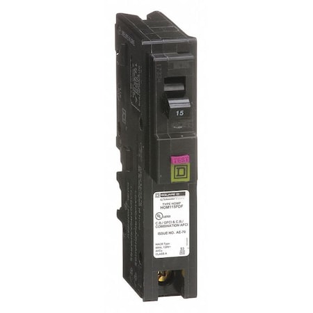 Miniature Circuit Breaker, HOMELINE Series, 15A, 1 Pole, 120V AC, 10kA at 120V AC MPN:HOM115PDF