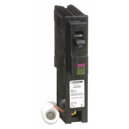Miniature Circuit Breaker, HOMELINE Series, 20A, 1 Pole, 120V AC, 10kA at 120V AC MPN:HOM120DF