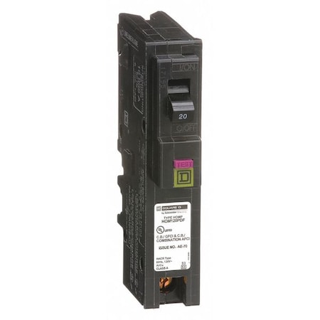 Miniature Circuit Breaker, HOMELINE Series, 20A, 1 Pole, 120V AC, 10kA at 120V AC MPN:HOM120PDF