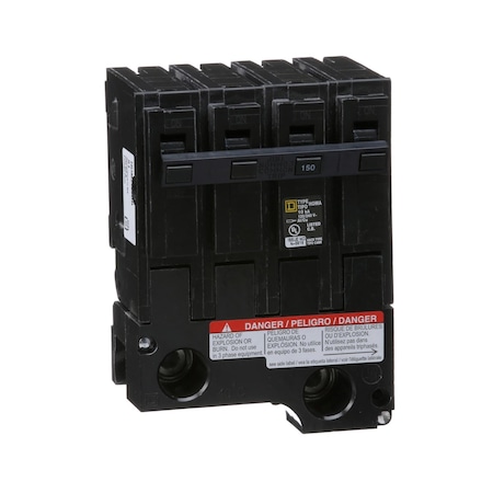 Miniature Circuit Breaker, HOMELINE Series, 150A, 4 Pole, 240V AC, 10kA at 240V AC MPN:HOM2150BB