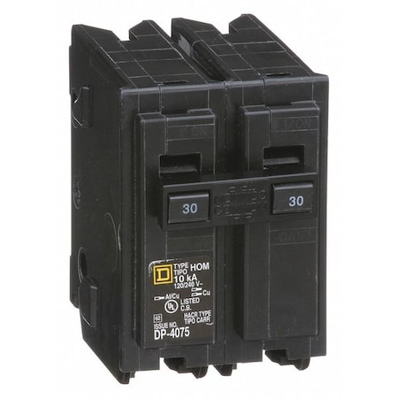 Miniature Circuit Breaker, HOMELINE Series, 30A, 2 Pole, 240V AC, 10kA at 240V AC MPN:HOM230