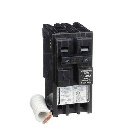 Miniature Circuit Breaker, HOMELINE Series, 30A, 2 Pole, 240V AC, 10kA at 240V AC, B Curve MPN:HOM230EPD