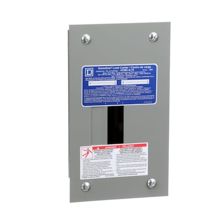 Load Center, HOM, 2 Spaces, 70A, 120/240V AC, Main Lug, 1 Phase MPN:HOM24L70F