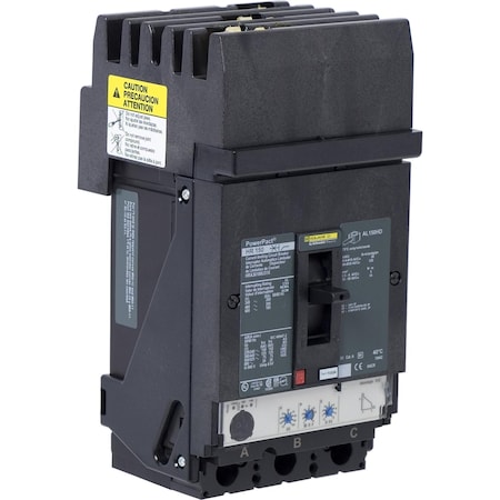 Molded Case Circuit Breaker, POWERPACT H Series, 100A, 3 Pole, 600V AC, 200kA at 240V AC MPN:HRA36100U31X