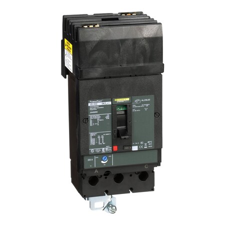 Molded Case Circuit Breaker, POWERPACT J Series, 200A, 2 Pole, 600V AC, 25kA at 240V AC MPN:JDA262002