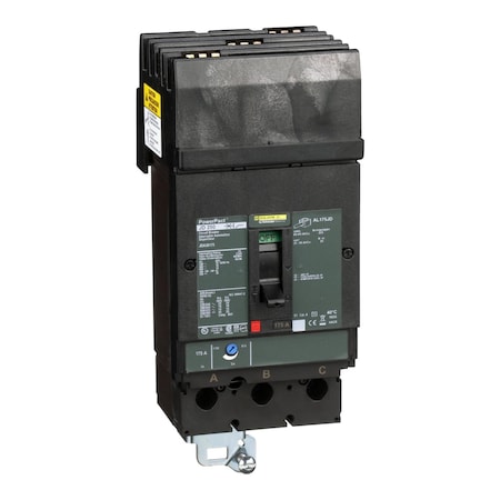 Molded Case Circuit Breaker, POWERPACT J Series, 175A, 3 Pole, 600V AC, 25kA at 240V AC MPN:JDA36175