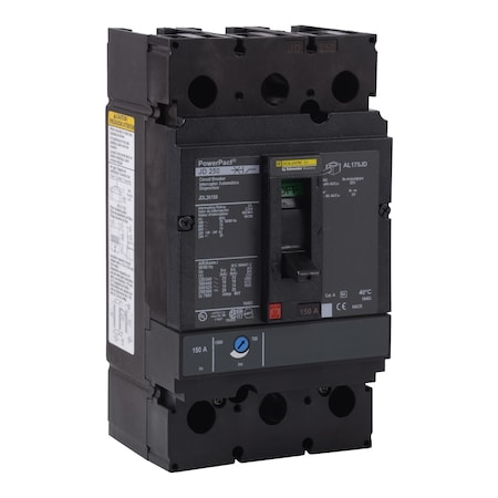 Molded Case Circuit Breaker, POWERPACT J Series, 200A, 2 Pole, 600V AC, 25kA at 240V AC MPN:JDL26200C