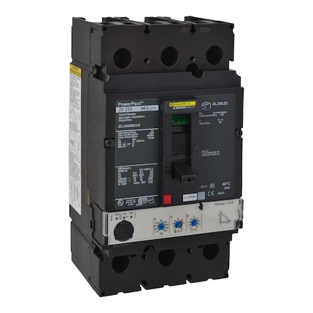 Molded Case Circuit Breaker, POWERPACT J Series, 250A, 3 Pole, 277/480V AC, 25kA at 240V AC MPN:JDL34250WU31X